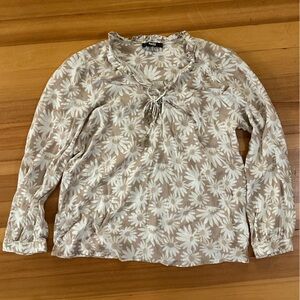 PAIGE Beige and White Floral Top